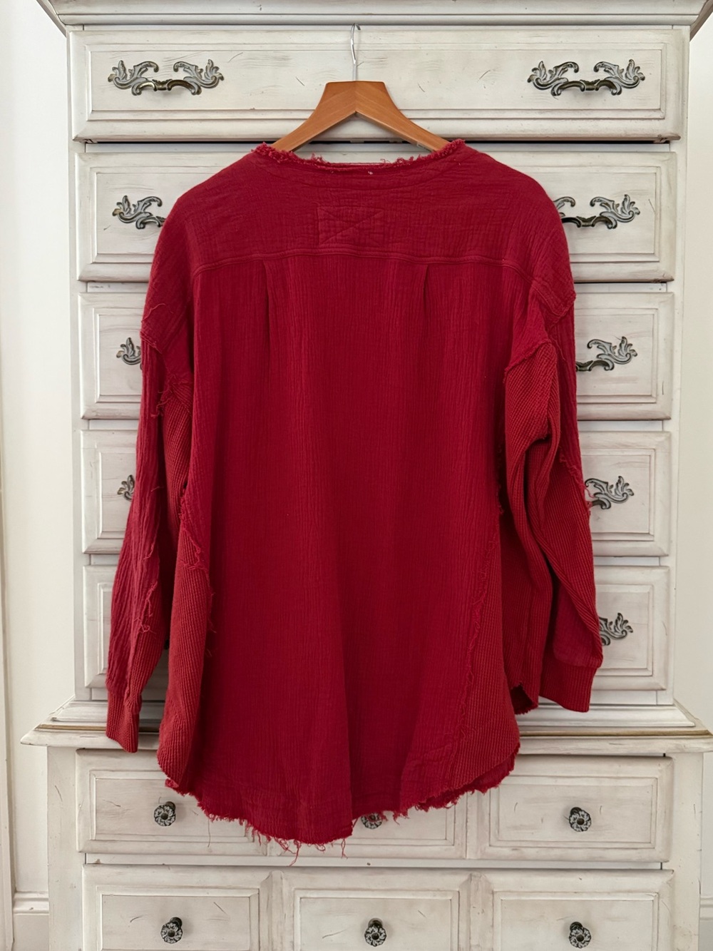 Vici Red Gauze Cotton Shirt - Picture 3 of 5